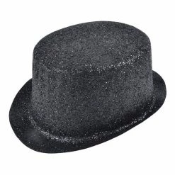 Bristol Glitter Top Hat, Black