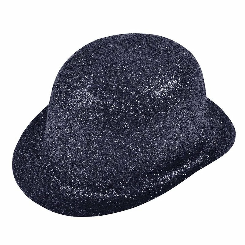 Bristol Bowler Hat Bowler, Glitter Black 1 Bristol Bowler Hat Bowler, Glitter Black