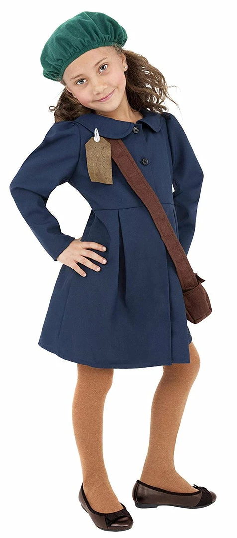 Smiffys WW2 Evacuee Girl Kids Costumes All 1 Smiffys WW2 Evacuee Girl Kids Costumes All