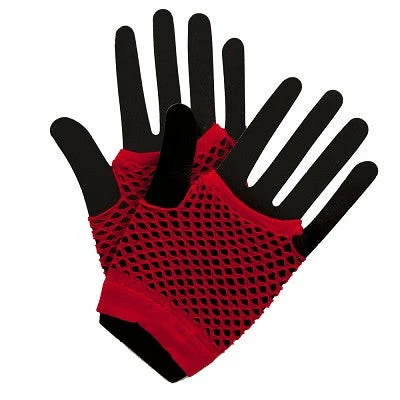 Wicked 1980's & 90's 80's Net Gloves, Red 1 Wicked 1980's & 90's 80's Net Gloves, Red