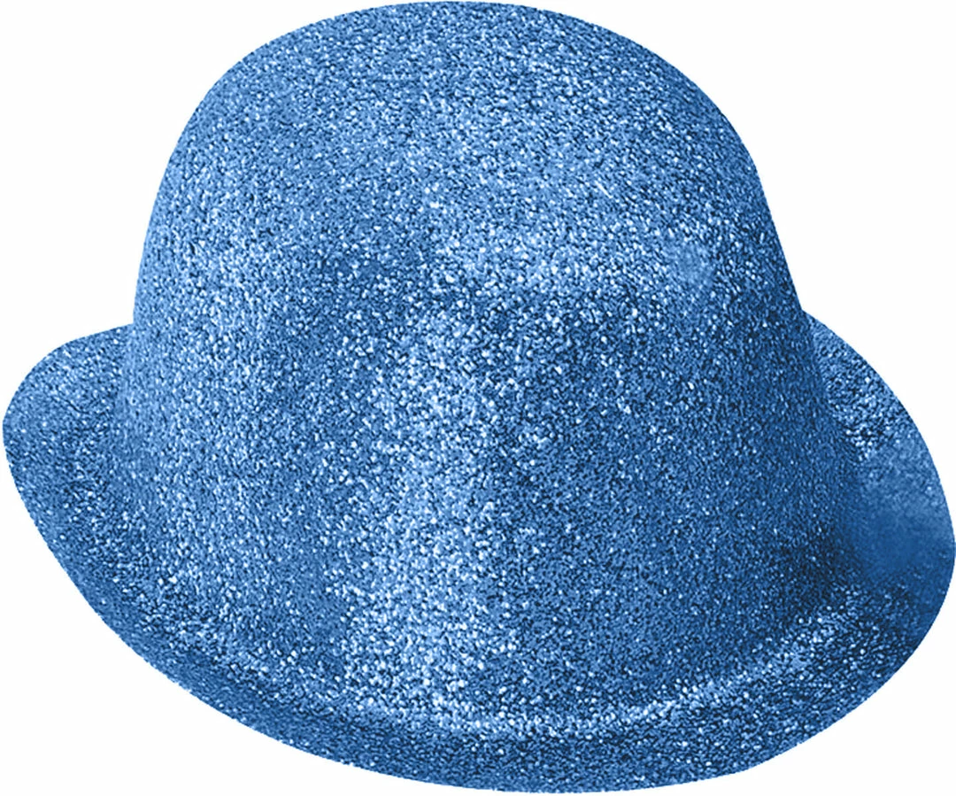 Bristol Glitter Blue Plastic Bowler 1 Bristol Glitter Blue Plastic Bowler