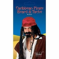 Wicked Beards & Tashes Carribbean Pirate Beard & Tash