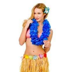 Wicked Large Petal Lei, Royal Blue Hawaiian