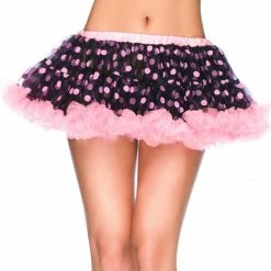 Leg Avenue Mini Chiffon Petticoat, Black & Light Pink