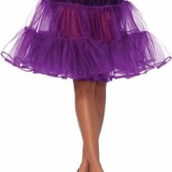 Leg Avenue Shimmer, Knee Length Petticoat, Purple