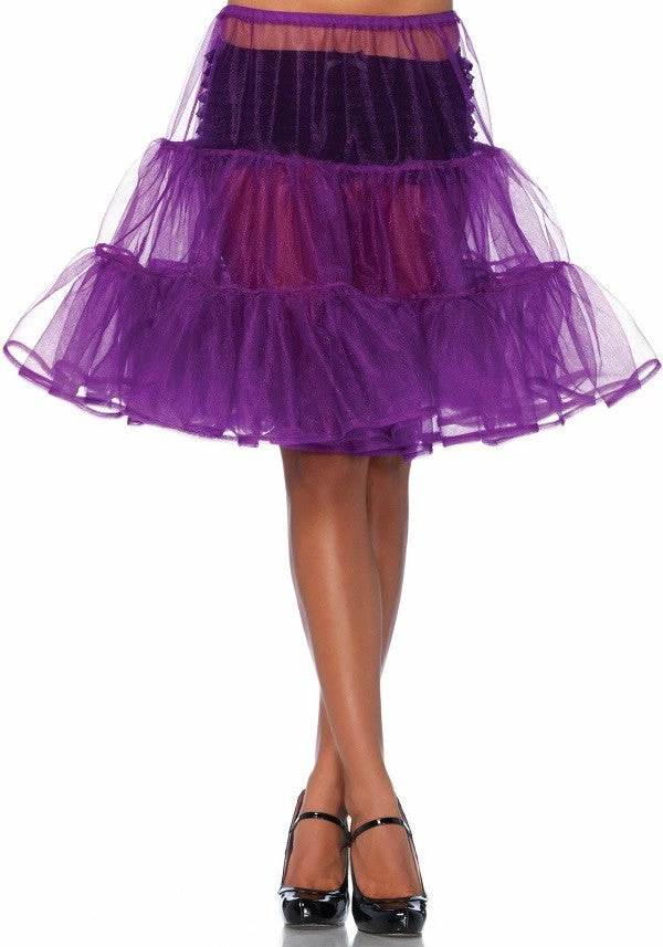 Leg Avenue Shimmer, Knee Length Petticoat, Purple 1 Leg Avenue Shimmer, Knee Length Petticoat, Purple
