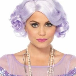 Leg Avenue Womens Leg Ave, Pastel Curly Bob Wig, Lavender
