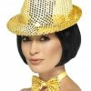 Smiffys Sequin Trilby Hat, Gold