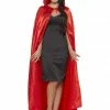 Smiffys Capes Cape, Red Hooded Satin