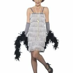 Smiffys Female Costumes Flapper, Silver
