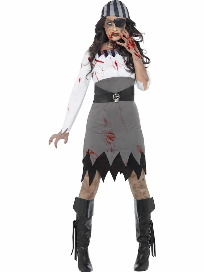 Smiffys Female Costumes Zombie Pirate Lady Costume 1 Smiffys Female Costumes Zombie Pirate Lady Costume