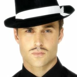 Smiffys Al Capone, Flocked Hat 1920's & 30's