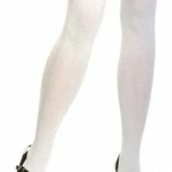 Leg Avenue Nylon Thigh Highs, White Hoisery