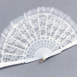 Bristol Boas, Fans & Parasols Fan, Lace White