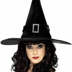Smiffys Witches Hat, Diamante Buckle Halloween Hats