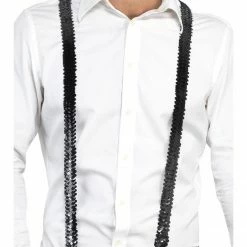 Smiffys Clown & Circus Sequin Braces, Black