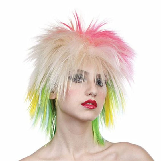 Bristol 80s Multi-coloured Wig Womens 1 Bristol 80s Multi-coloured Wig Womens
