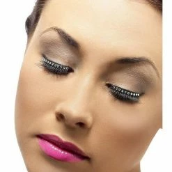 Smiffys Fever, Eyelashes, Black With Diamante