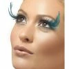 Smiffys Fever, Eyelashes, Black And Green With Feather Plume