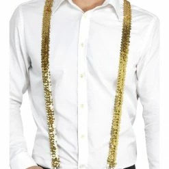 Smiffys Sequin Braces, Gold