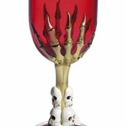 Smiffys Halloween Accessories Gothic Wine Glass, Red