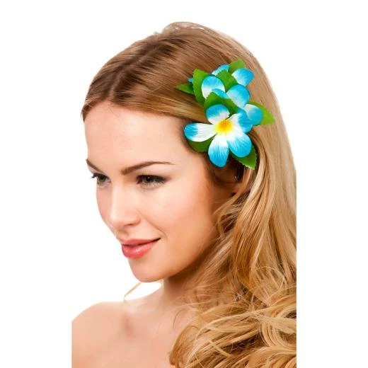 Wicked Hawaii Flower Hair Clip, Sky Blue Hawaiian 1 Wicked Hawaii Flower Hair Clip, Sky Blue Hawaiian