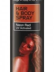 Smiffys Hair And Body Spray, Red UV Hair Colour
