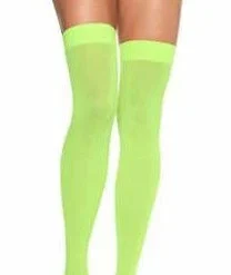 Leg Avenue Nylon Thigh Highs, Neon Green Hoisery