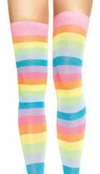 Leg Avenue Thigh Highs, Neon Rainbow Hoisery