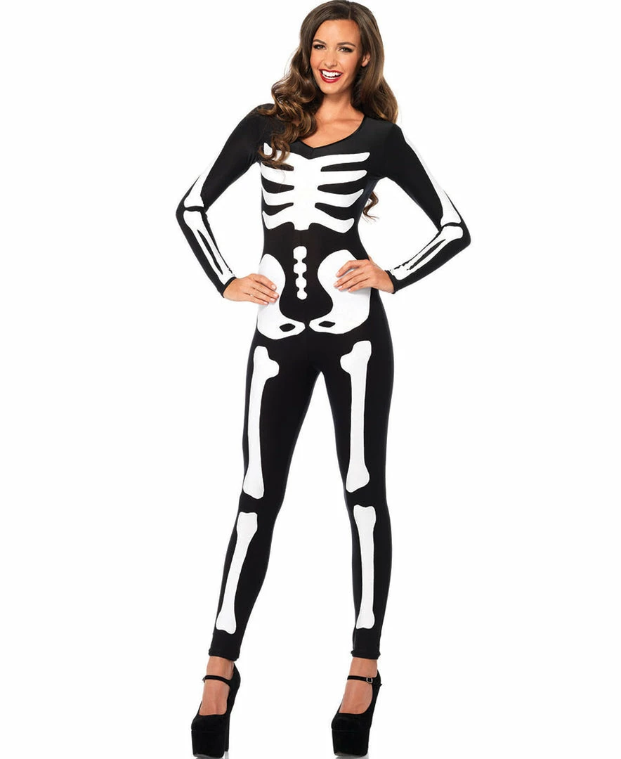Leg Avenue Female Costumes Skeleton Catsuit 1 Leg Avenue Female Costumes Skeleton Catsuit