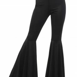 Smiffys Flared Ladies Trousers, Black Female Costumes