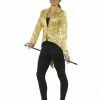 Smiffys Sequin Tailcoat, Gold Female Costumes