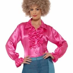 Smiffys Ruffle Shirt, Pink