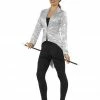 Smiffys Sequin Tailcoat, Silver
