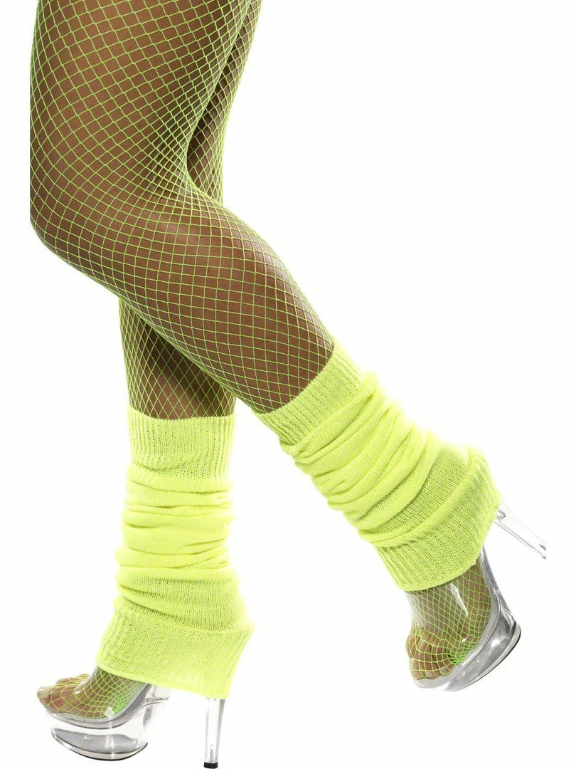 Smiffys 1980's & 90's Legwarmers, Neon Yellow 1 Smiffys 1980's & 90's Legwarmers, Neon Yellow
