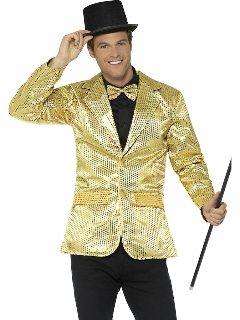 Smiffys Sequin Jacket, Gold 1 Smiffys Sequin Jacket, Gold