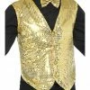 Smiffys Male Costumes Sequin Waistcoat, Gold