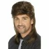 Smiffys 80's, Mullet Wig, Brown Mens