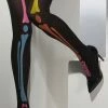 Smiffys Halloween Hosiery Tights, Skeleton, Neon