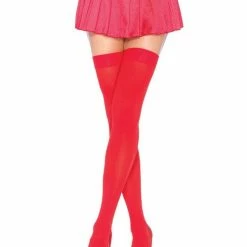 Leg Avenue Hoisery Nylon Thigh Highs, Red