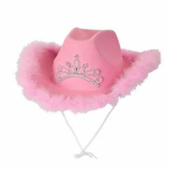 Wicked Pink Cowgirl Hat With Marabou Feather