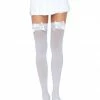 Leg Avenue Plus Size Tights, White With Bow