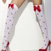 Smiffys Opaque Hold Ups, Heart Prints