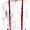 Smiffys Clown & Circus Sequin Braces, Red