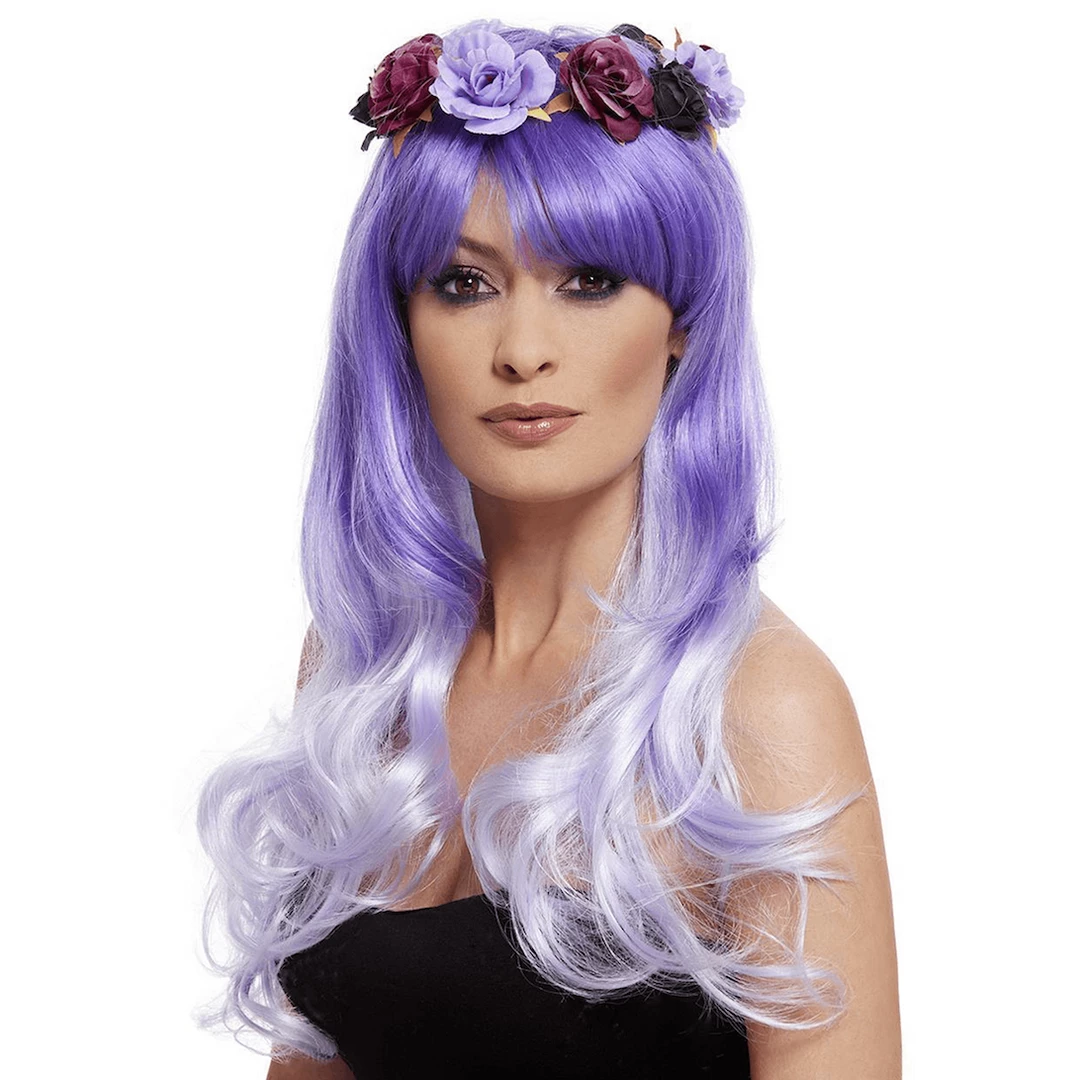 Smiffys Around The World Wigs Flowered Glam Wig 1 Smiffys Around The World Wigs Flowered Glam Wig
