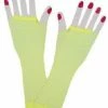 Wicked 80's Net Gloves Neon Yellow Long 1980's & 90's