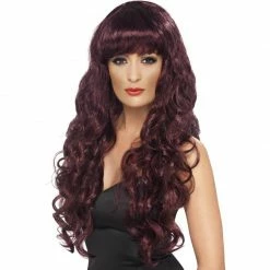 Smiffys Siren Wig, Maroon