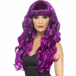 Smiffys Womens Siren Wig, Purple & Black